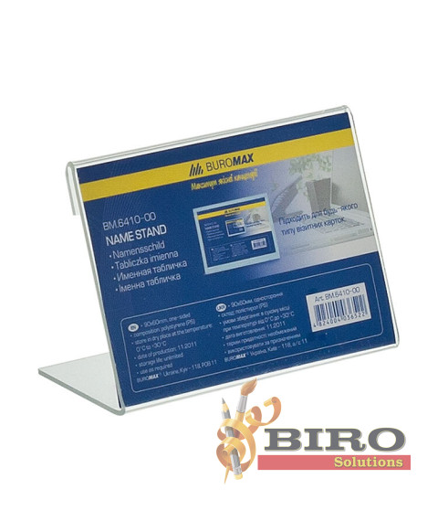 Suport din plastic pentru informație, pe o singură față, 60x90 mm, BUROMAX